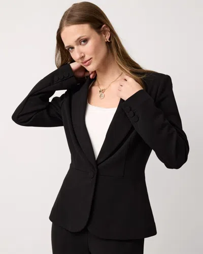 White House Black Market Petite Knit Crepe Blazer In Black