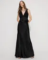 White House Black Market Petite Lace + Satin Peplum Maxi Dress In Black