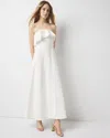 Shop White House Black Market Petite Linen-blend Strapless Maxi Dress