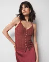 White House Black Market Petite Linen-tencel Metallic Sweater Camisole