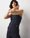 White House Black Market Petite Longline Bustier Top In Dark Indigo Crosshatch