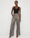 White House Black Market Petite Metallic Plaid Wide Leg Pants Size 12 |  In Gray