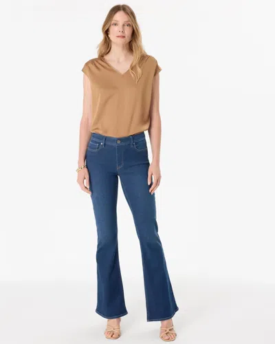 White House Black Market Petite Mid-rise Flare Ease Jeans In Thistle Authentic
