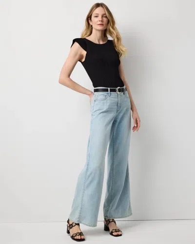 White House Black Market Petite Mid-rise Wide Leg Featherweight Jeans