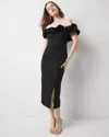 Shop White House Black Market Petite Off-the-shoulder Jacquard Midi Dress