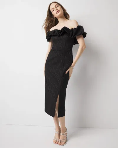 White House Black Market Petite Off-the-shoulder Jacquard Midi Dress