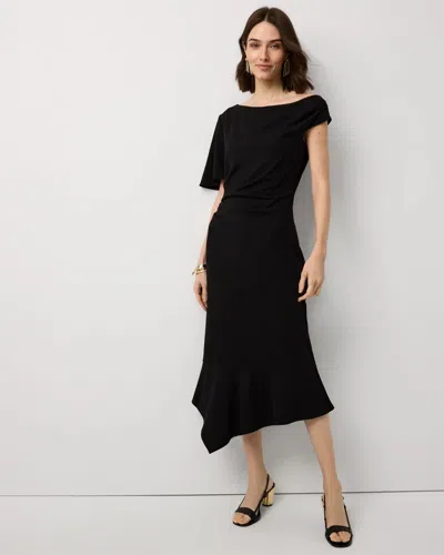 White House Black Market Petite Off-the-shoulder Mermaid Midi Dress In Black