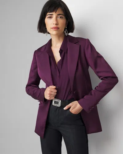 White House Black Market Petite One-button Blazer In Plum Noir
