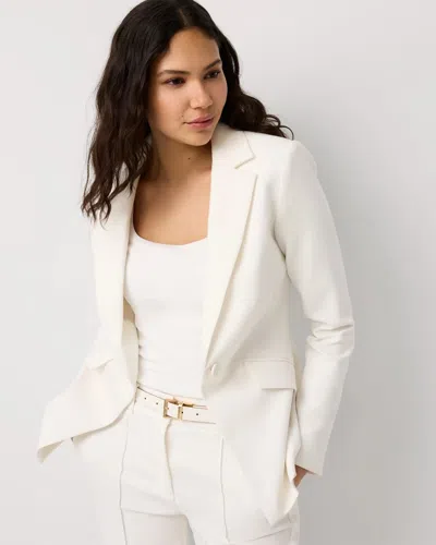 White House Black Market Petite One-button Blazer In White