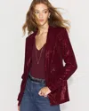 White House Black Market Petite One-button Sequin Blazer In Burgundy