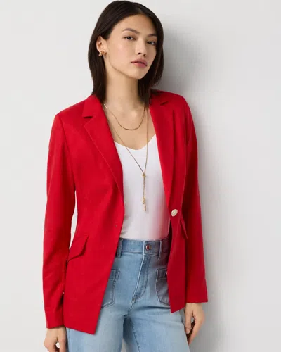 White House Black Market Petite One-button Blazer In Red