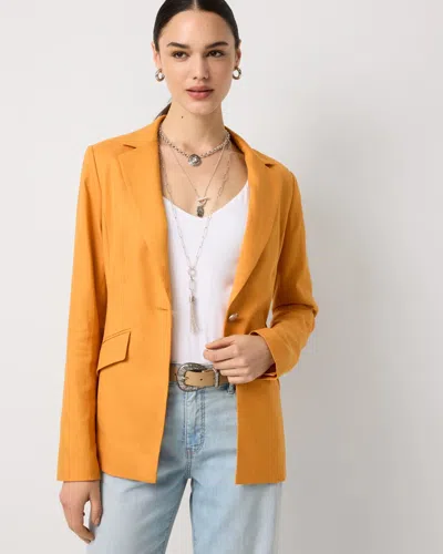 White House Black Market Petite One-button Blazer In Yellow