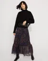 White House Black Market Petite Paisley Chiffon Maxi Skirt