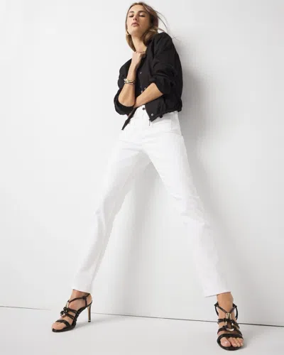 White House Black Market Petite Patch Pocket High-rise Slim Jeans In White