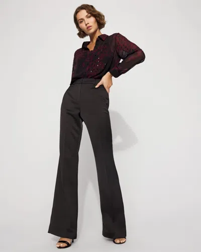 White House Black Market Petite Piper Satin Flare Pants In Black