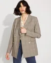 White House Black Market Petite Plaid Double-breasted Blazer In Neutral