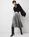 White House Black Market Petite Pleated Chiffon Metallic Midi Skirt Size Large |
