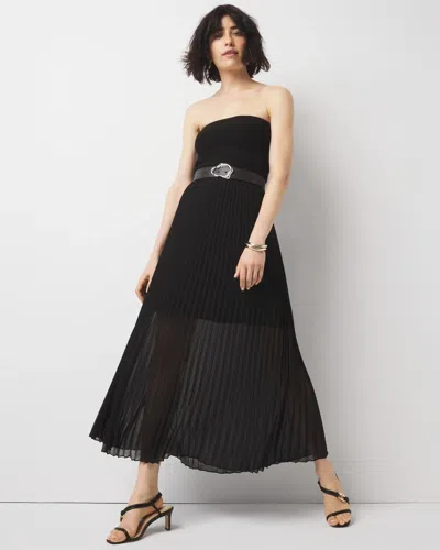 White House Black Market Petite Pleated Maxi Skirt In Black