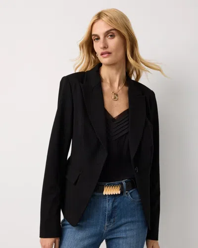 White House Black Market Petite Ponte Blazer In Black