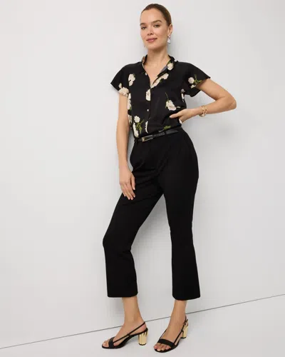 White House Black Market Petite Ponte Tailored Kick Flare Pants In Black
