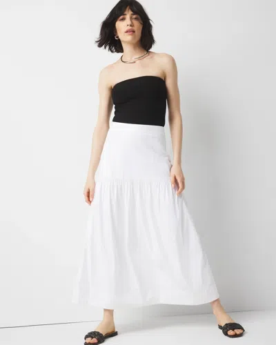 White House Black Market Petite Poplin A-line Maxi Skirt