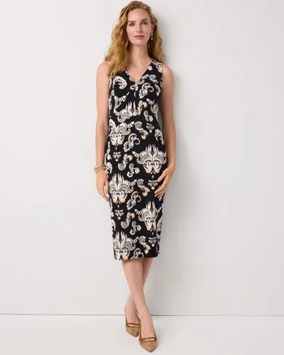 White House Black Market Petite Poplin V-neck Midi Dress