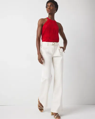 White House Black Market Petite Pret High-rise Belted Wide Leg Pants Trousers