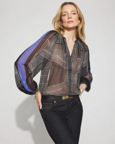 White House Black Market Petite Raglan Sleeve Georgette Blouse In Black