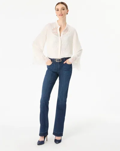 White House Black Market Petite Release Hem Mid-rise Bootcut Jeans In Castle Authentic
