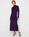 White House Black Market Petite Ribbed Long Sleeve Maxi Dress In Purple