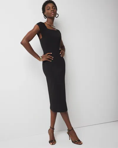 White House Black Market Petite Ribbed Stretch Sweater Dress In Black