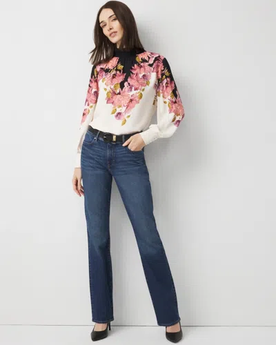 White House Black Market Petite Rigid Stretch Mid-rise Bootcut Jeans In Blue