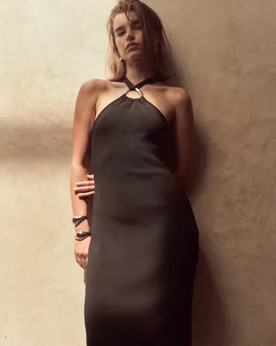 White House Black Market Petite Ring Halter Midi Dress