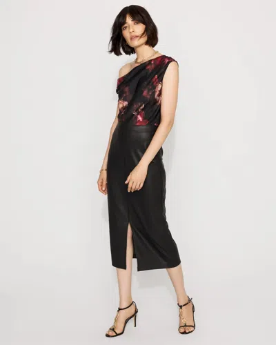 White House Black Market Petite Satin Blouse Sheath Dress In Black