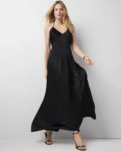 White House Black Market Petite Satin Halter Maxi Dress