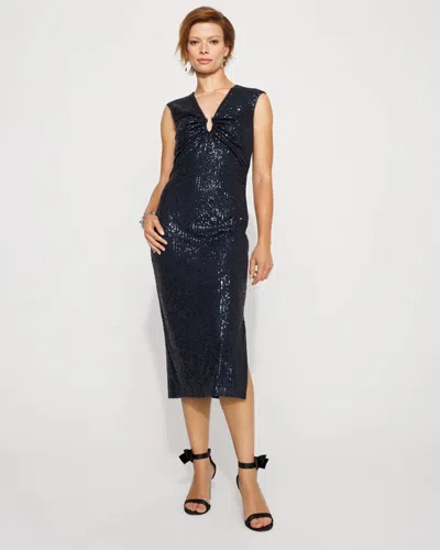 White House Black Market Petite Sequin Midi Dress In Blue