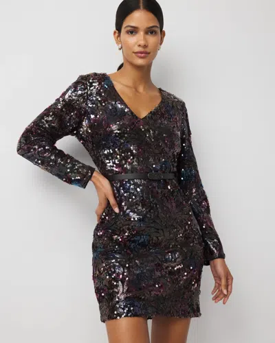 White House Black Market Petite Sequin Sheath Dress Size 6 |  In Multi