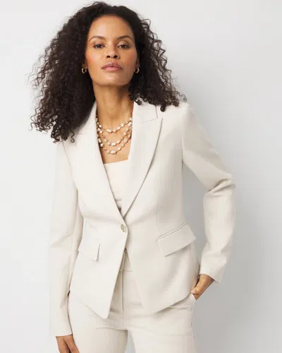 White House Black Market Petite Short One-button Blazer In Gray