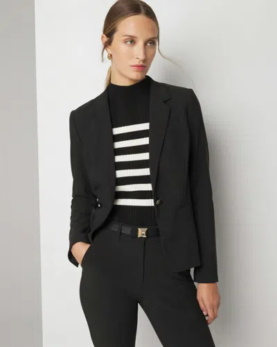 White House Black Market Petite Single Button Stretch Scuba Blazer In Black