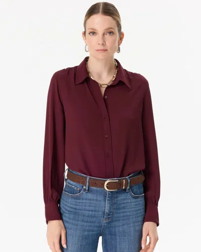 White House Black Market Petite Soft Shirt With Piping In Port