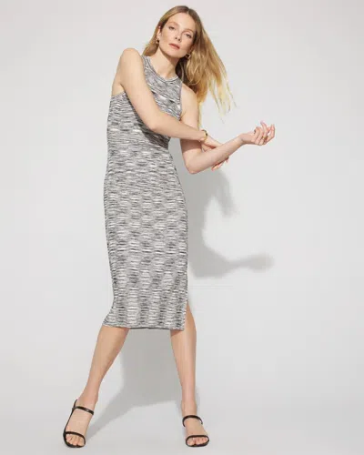 White House Black Market Petite Space-dye Ribbed Midi Dress In Multi