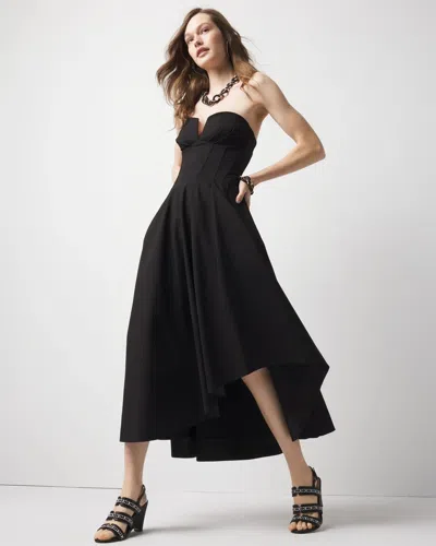 White House Black Market Petite Strapless Corset Midi Dress