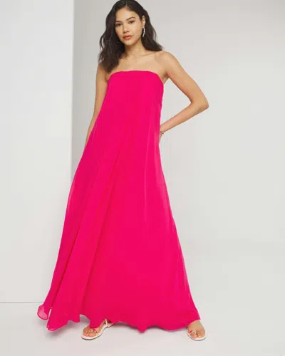 White House Black Market Petite Strapless Drape Gown In Hot Pink