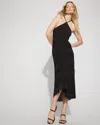White House Black Market Petite Tie-back Halter Sweater Midi Dress In Black