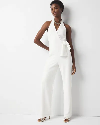 White House Black Market Petite Tie Waist Halter Jumpsuit