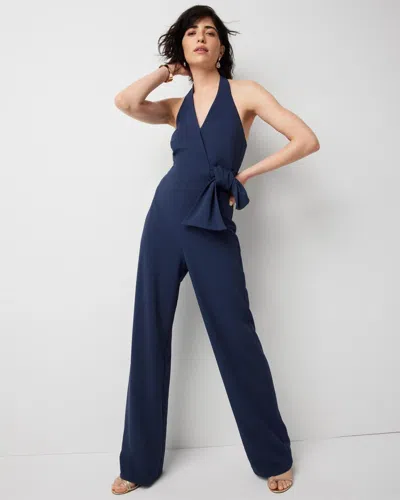 White House Black Market Petite Tie Waist Halter Jumpsuit