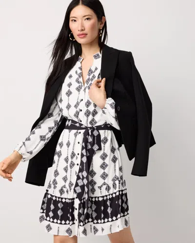 White House Black Market Petite Tie-waist A-line Shirt Dress