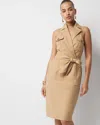 White House Black Market Petite Trench Wrap Mini Dress In Neutral