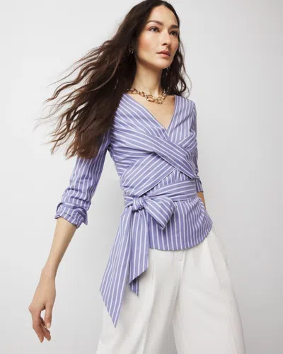 White House Black Market Petite Twist-front Tie-waist Blouse In Colettestp Velvet Morning