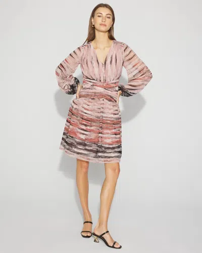 White House Black Market Petite V-neck Printed Mini Dress